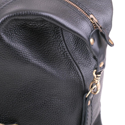 Черная кожаная дорожная сумка саквояж Sak-004black – Фото 7