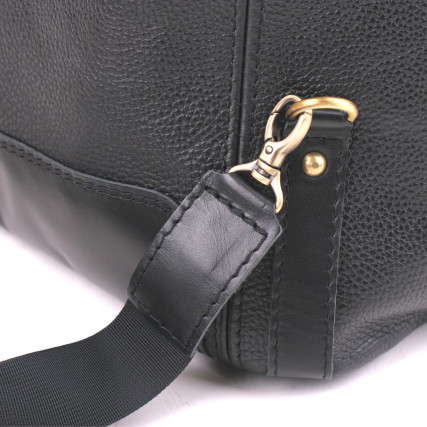 Черная кожаная дорожная сумка саквояж Sak-004black – Фото 8