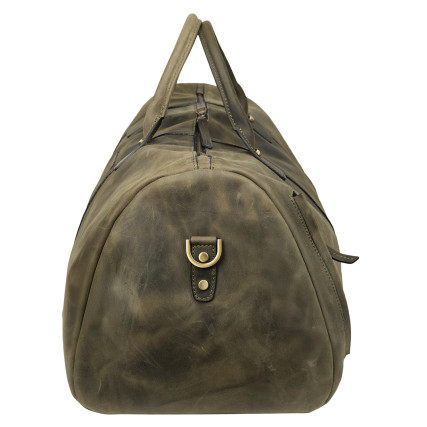 Кожаная винтажная дорожная сумка Tony Bellucci зеленая 5146-05 – Фото 3