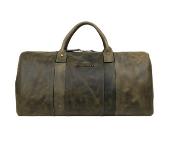 Кожаная винтажная дорожная сумка Tony Bellucci зеленая 5146-05