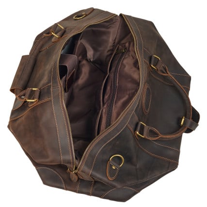 Сумка дорожная кожаная Buffalo Bags коричневая M2121R – Фото 6