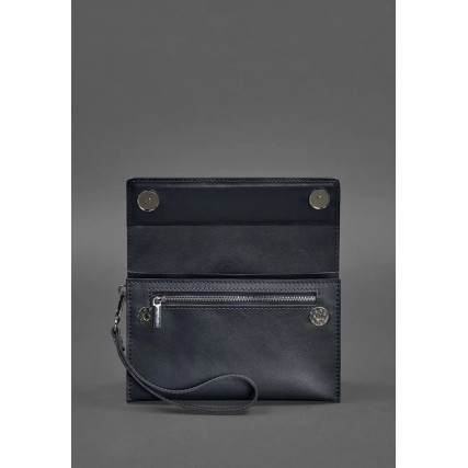 Кожаный мужской клатч 3.0 синий краст BN-KLATCH-3-navy-blue – Фото 3