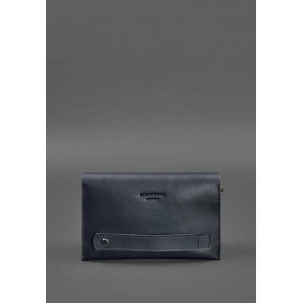 Кожаный мужской клатч 3.0 синий краст BN-KLATCH-3-navy-blue – Фото 4