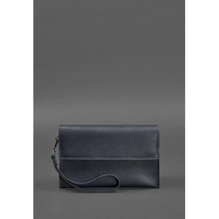 Кожаный мужской клатч 3.0 синий краст BN-KLATCH-3-navy-blue – Фото 1