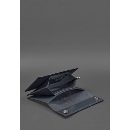 Кожаный мужской клатч 3.0 синий краст BN-KLATCH-3-navy-blue – Фото 6