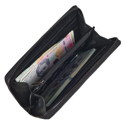 Мужской кожаный клатч BOND черный 866-902 лазер – Фото 4