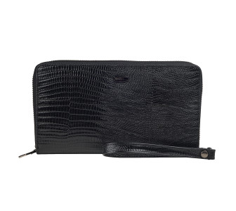 Мужской кожаный клатч BOND черный 866-902 лазер