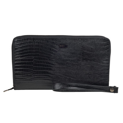 Мужской кожаный клатч BOND черный 866-902 лазер – Фото 1