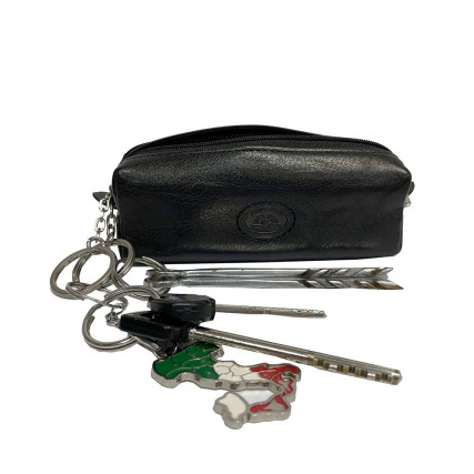 Кожаная ключница TONY PEROTTI черная Italico 3297 nero – Фото 2