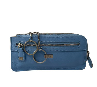 Кожаная ключница TONY PEROTTI голубая Contatto 2376 baby