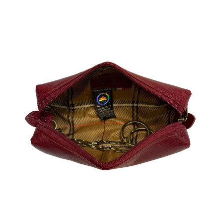 Кожаная ключница TONY PEROTTI красная Italico 3297 rosso – Фото 3