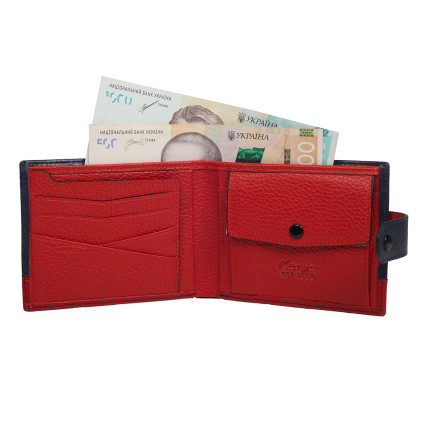 Кожаный кошелек Karya синий 0478-44 – Фото 4