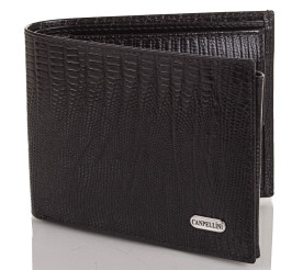 Кожаный мужской кошелек Canpellini черный 1042-8