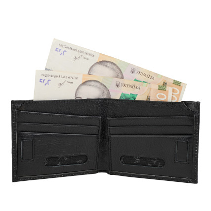 Кожаный мужской кошелек Karya черный 0987-088 – Фото 3