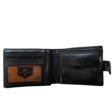 Кожаный мужской кошелек TONY PEROTTI черный Italico 1842E-A nero – Фото 2
