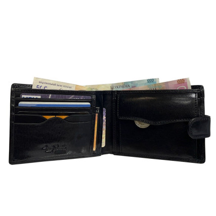 Кожаный мужской кошелек TONY PEROTTI черный Italico 534A-Z nero – Фото 2