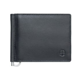 Кожаный мужской зажим для купюр TONY PEROTTI черный Cortina 5000 nero