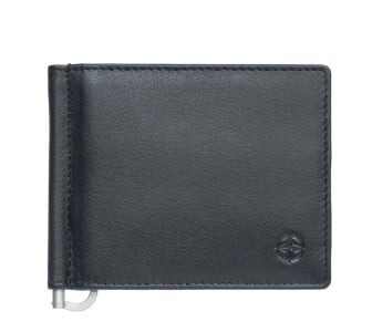 Кожаный мужской зажим для купюр TONY PEROTTI черный Cortina 5000 nero