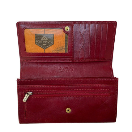 Кожаный женский кошелек TONY PEROTTI красный Italico 2638Z rosso – Фото 2