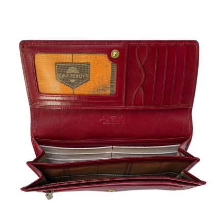 Кожаный женский кошелек TONY PEROTTI красный Italico 2638Z rosso – Фото 4