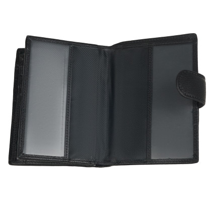 Мужской кожаный кошелек Buffalo Bags черный M8610A – Фото 4