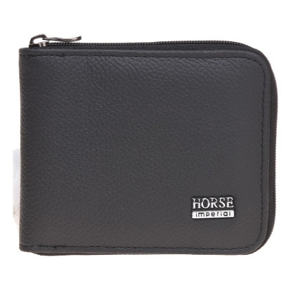 Мужской кожаный кошелек Horse Imperial K1024-b черный – Фото 1