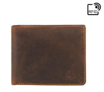Мужской кожаный кошелек Visconti VSL33 TAP-N-GO c RFID коричневый