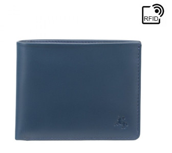 Мужской кожаный кошелек Visconti VSL33 TAP-N-GO c RFID синий