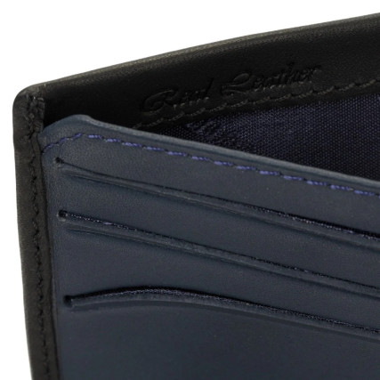 Мужской кожаный кошелек Visconti черный VSL42 BLK ST BLUE – Фото 6