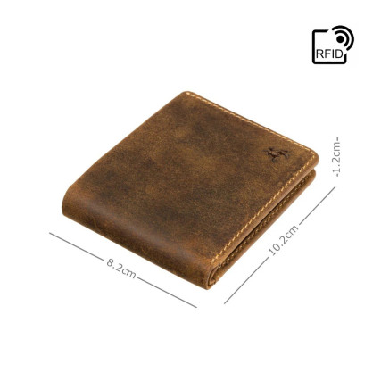 Мужской кожаный кошелек Visconti коричневый VSL42 OIL TAN – Фото 4