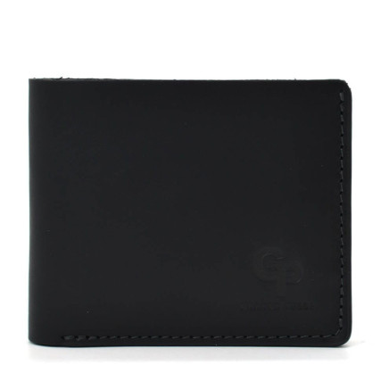 Мужской кожаный кошелек на магните Grande Pelle черный 505110 – Фото 1
