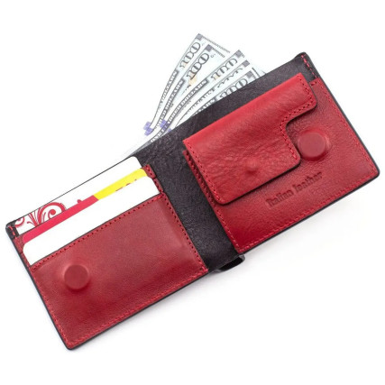 Мужской кожаный кошелек на магните Grande Pelle черный 50561060 – Фото 4