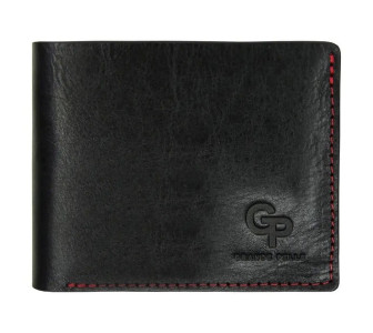 Мужской кожаный кошелек на магните Grande Pelle черный 50561060