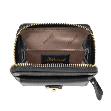 Женский кожаный кошелек Ashwood черный Y50 BLACK – Фото 6