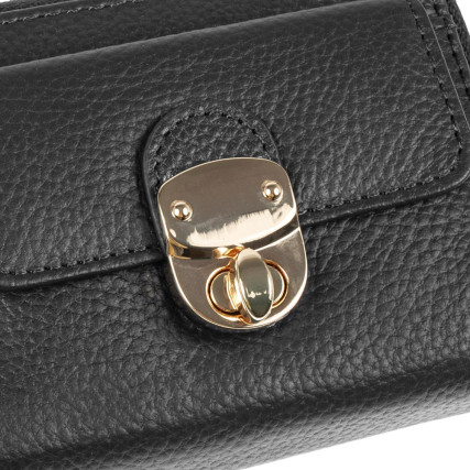 Женский кожаный кошелек Ashwood черный Y50 BLACK – Фото 7