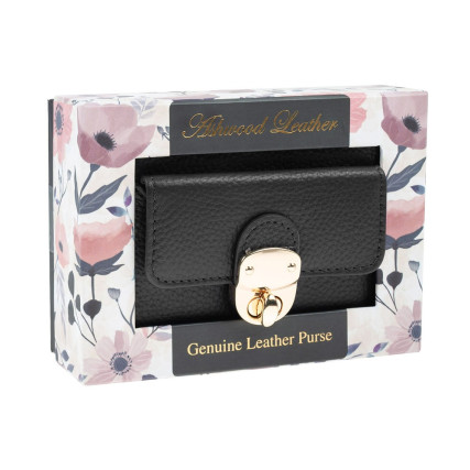 Женский кожаный кошелек Ashwood черный Y50 BLACK – Фото 8