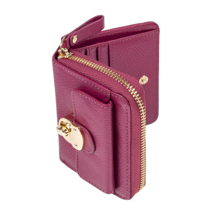 Женский кожаный кошелек Ashwood малиновый Y50 RASBERRY – Фото 4