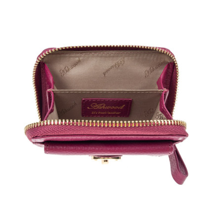 Женский кожаный кошелек Ashwood малиновый Y50 RASBERRY – Фото 5