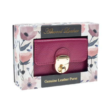 Женский кожаный кошелек Ashwood малиновый Y50 RASBERRY – Фото 7