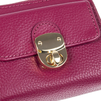 Женский кожаный кошелек Ashwood малиновый Y50 RASBERRY – Фото 8