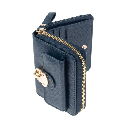 Женский кожаный кошелек Ashwood синий Y50 NAVY – Фото 4