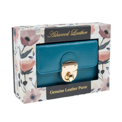 Женский кожаный кошелек Ashwood синий Y50 TURQ – Фото 7