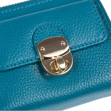 Женский кожаный кошелек Ashwood синий Y50 TURQ – Фото 8