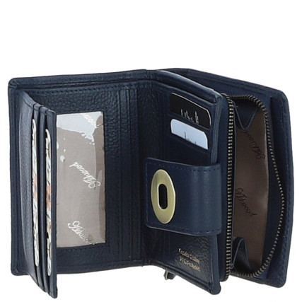 Женский кожаный кошелек Ashwood синий Y60 NAVY – Фото 2