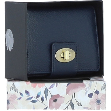 Женский кожаный кошелек Ashwood синий Y60 NAVY – Фото 4