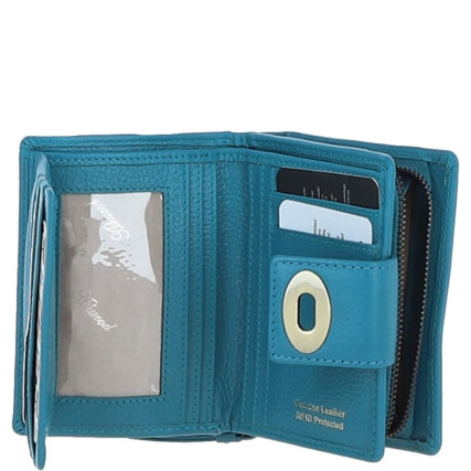 Женский кожаный кошелек Ashwood синий Y60 TURQ – Фото 2