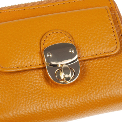 Женский кожаный кошелек Ashwood желтый Y50 MUSTARD – Фото 8