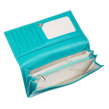 Женский кожаный кошелек Canpellini бирюзовый 2037-42 – Фото 3