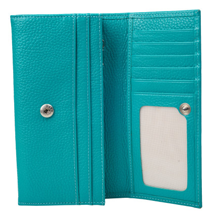 Женский кожаный кошелек Canpellini бирюзовый 2037-42 – Фото 4