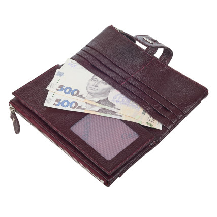 Женский кожаный кошелек Canpellini бордовый 2021-72 – Фото 3